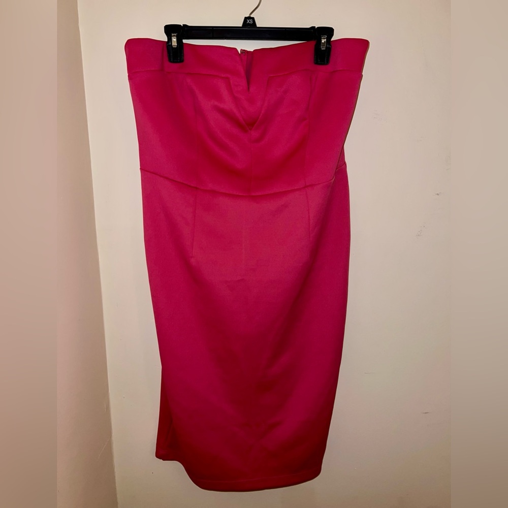 Elegant Strapless Pink Dress